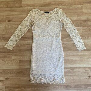 White Lace Longsleeve Dress!